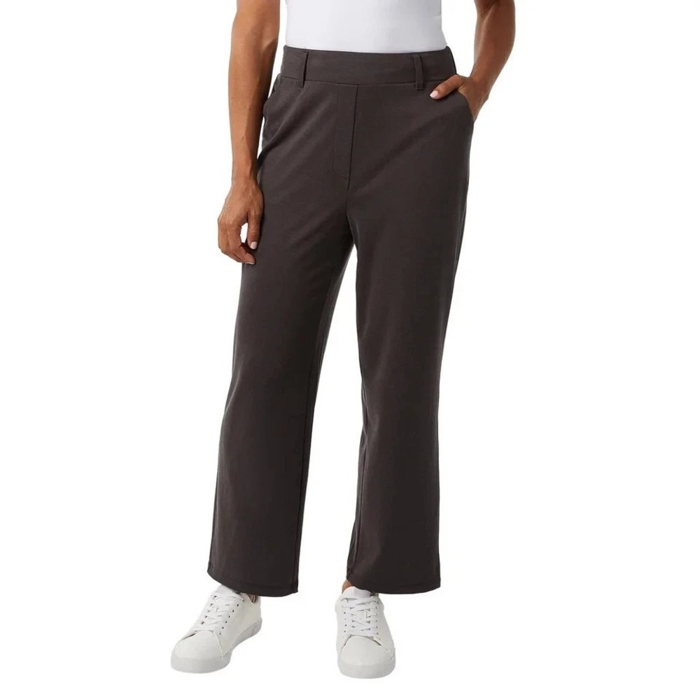 32 Degrees Womens Stretch Twill Pants Gray Straight Leg Size Large NEW